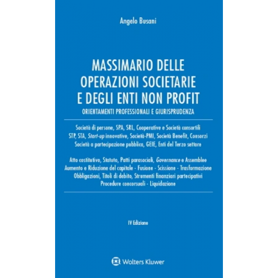 Massimario delle operazioni societarie e degli enti non profit