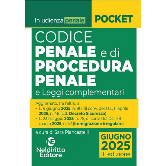 Codice penale e di procedura penale POCKET 2025