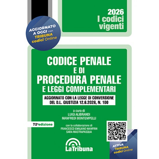 Codice penale e di procedura penale VIGENTI 2/2026