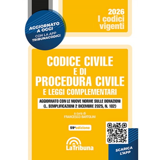 Codice civile e di procedura civile VIGENTI 2026