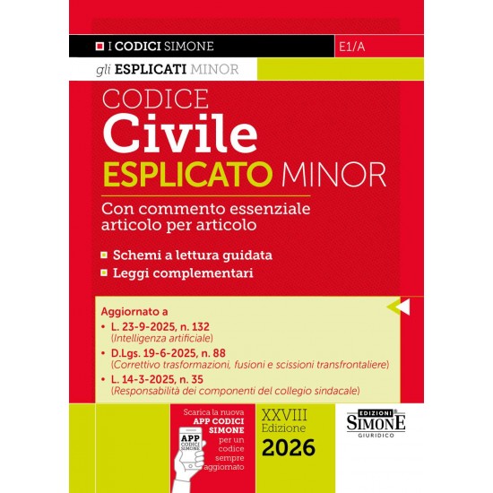 Codice civile Esplicato Minor - SIMONE 2026