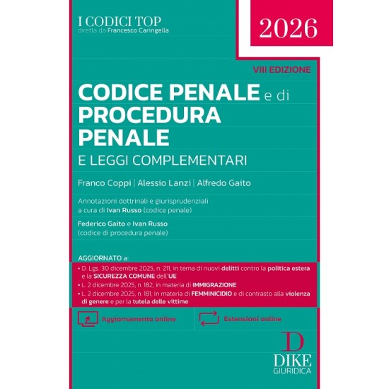 Codice penale e di procedura penale TOP 2026