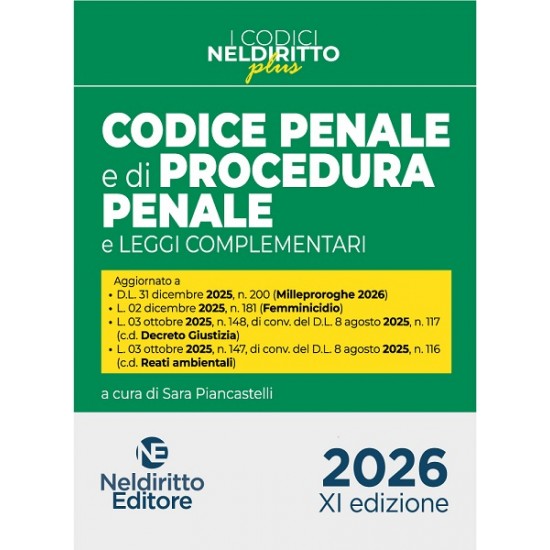 Codice penale e di procedura penale PLUS 2026