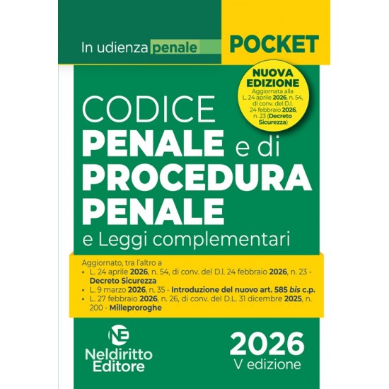 Codice penale e di procedura penale IN UDIENZA 2026