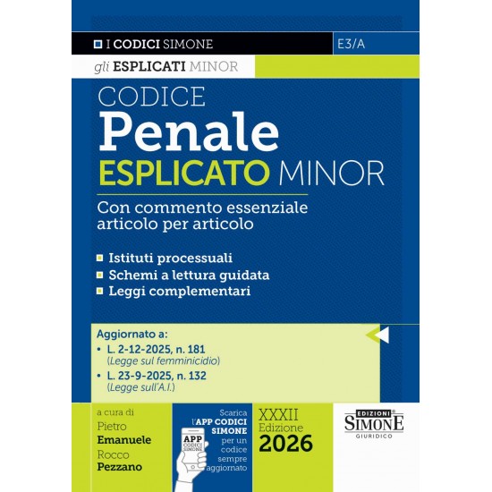 Codice penale Esplicato Minor - SIMONE 2026