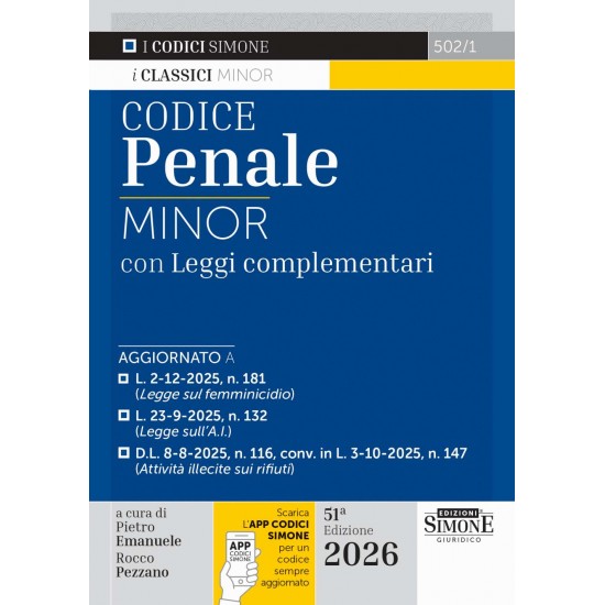 Codice penale Minor - SIMONE 2026