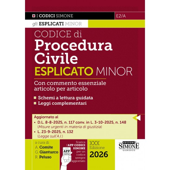 Codice di procedura civile Esplicato Minor - SIMONE 2026