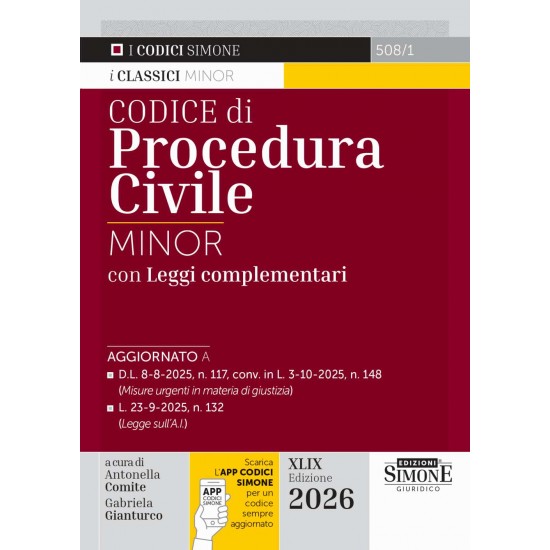 Codice di procedura civile Minor - SIMONE 2026