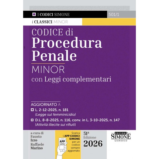 Codice di procedura penale Minor - SIMONE 2026