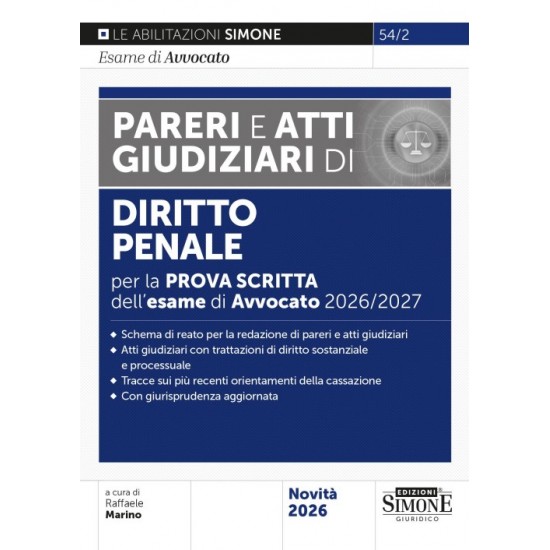 Pareri e Atti Giudiziari di Diritto Penale per la prova scritta 2026/2027