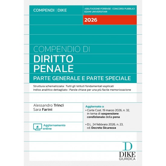 Compendio di Diritto Penale - Parte generale e speciale DIKE 2026
