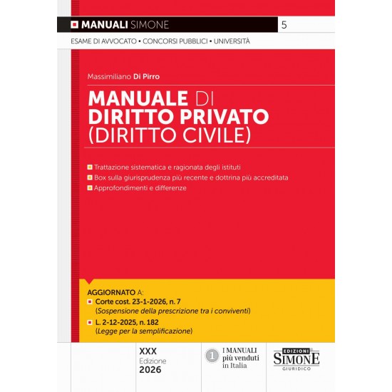 Manuale di Diritto privato (diritto civile) SIMONE 2026