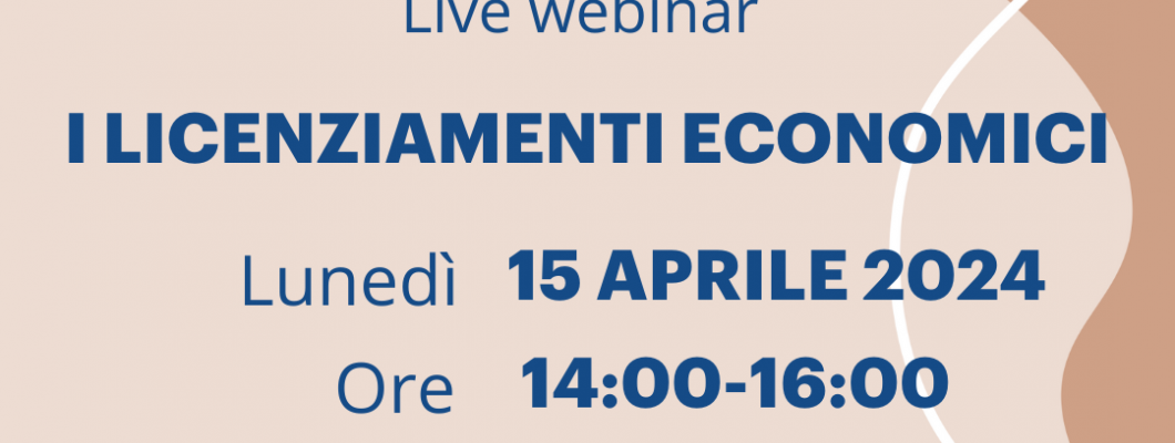 Webinar gratuito | I licenziamenti economici