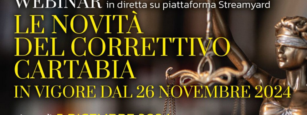 Webinar gratuito | Le novità del Correttivo Cartabia